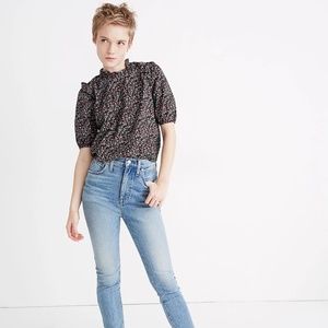 Madewell Puff-Sleeve Ruffle Top in Fieldwalk Floral